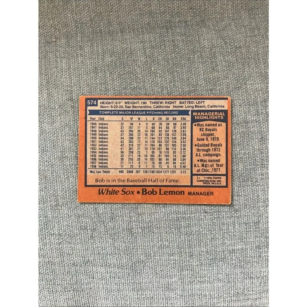 1978 Topps Chicago White Sox Baseball Card Trading Card